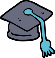 hand drawn doodle style cartoon graduation hat png