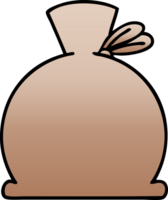 gradient shaded cartoon of a bag png