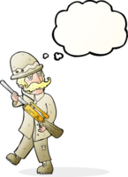 cartoon big game hunter with thought bubble png