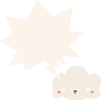 dibujos animados nube con habla burbuja en retro estilo png