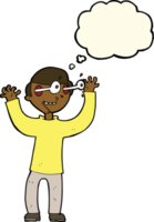 cartoon man with eyes popping out of head with thought bubble png