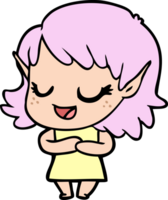 niña elfa feliz de dibujos animados png