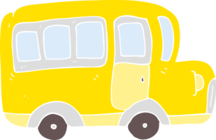 flat color illustration of yellow school bus png