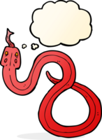 cartone animato serpente con pensato bolla png