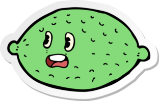 autocollant d'un citron vert de dessin animé png