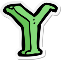 sticker of a cartoon letter Y png