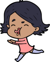 cartoon girl pulling face png