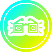 X straal specificaties circulaire icoon met koel helling af hebben png