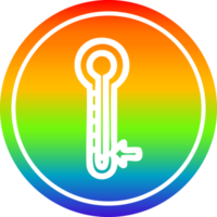 faible Température circulaire icône avec arc en ciel pente terminer png