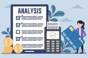 Flat design style modern illustration concept of analysis and accounting vector