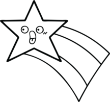 line drawing cartoon of a shooting rainbow star png