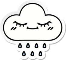 pegatina de una linda nube de lluvia de dibujos animados png