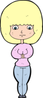 cartoon shy woman png