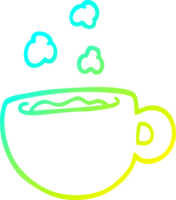 frio gradiente linha desenhando do uma desenho animado café copo png