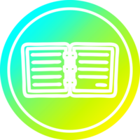 Notitie boek circulaire icoon met koel helling af hebben png