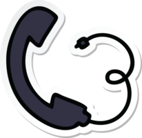 sticker of a cute cartoon telephone handset png