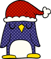 pinguino di natale di doodle del fumetto png