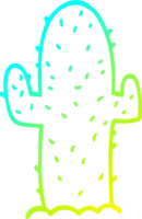 frío degradado línea dibujo de un dibujos animados cactus png