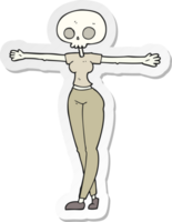 adesivo de uma mulher zumbi de desenho animado png