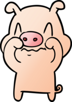 cochon de dessin animé nerveux png