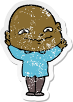 distressed sticker of a cartoon creepy guy png