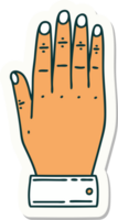 sticker of tattoo in traditional style of a hand png