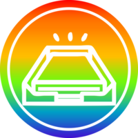 low office paper stack circular icon with rainbow gradient finish png