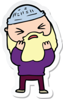 sticker of a cartoon man with beard png