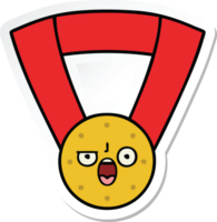 sticker of a cute cartoon gold medal png