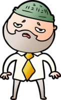 cartoon worried man with beard png