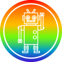 dansant robot circulaire icône avec arc en ciel pente terminer png