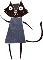 cute cartoon black cat waving png