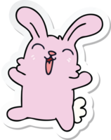 sticker of a quirky hand drawn cartoon rabbit png