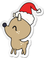 hand drawn christmas sticker cartoon of kawaii deer png