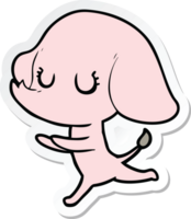 sticker of a cute cartoon elephant png