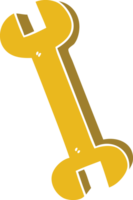 hand drawn quirky cartoon spanner png