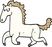 Cartoon-Doodle laufendes Pferd png