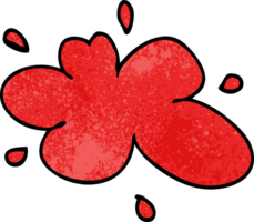 cartoon doodle of a red splat of paint png