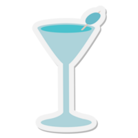 cocktail glas klistermärke png