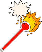 cartoon thermometer with speech bubble in comic book style png