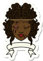 sticker of a human barbarian character with banner png