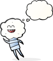 hand drawn thought bubble cartoon cute cloud head creature png