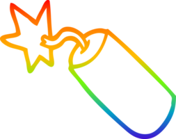 rainbow gradient line drawing of a cartoon dynamite png