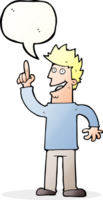 cartoon man with great new idea with speech bubble png