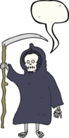 mano disegnato discorso bolla cartone animato spaventoso Morte figura png