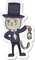 klistermärke av en tecknad serie rik katt png