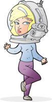 femme de bande dessinée portant un casque spatial png