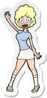 sticker of a cartoon woman dancing png