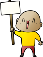 happy cartoon bald man png