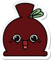 sticker of a cute cartoon sack png